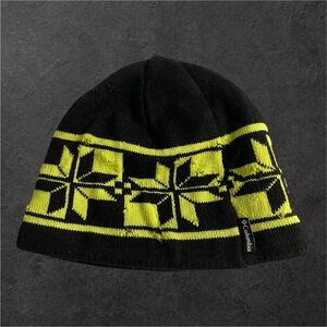 Columbia Geometric Snowflake Black/Green Wool Beanie